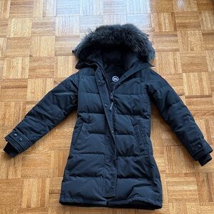 Canada Goose Black Puffer Coat with Fur Hood